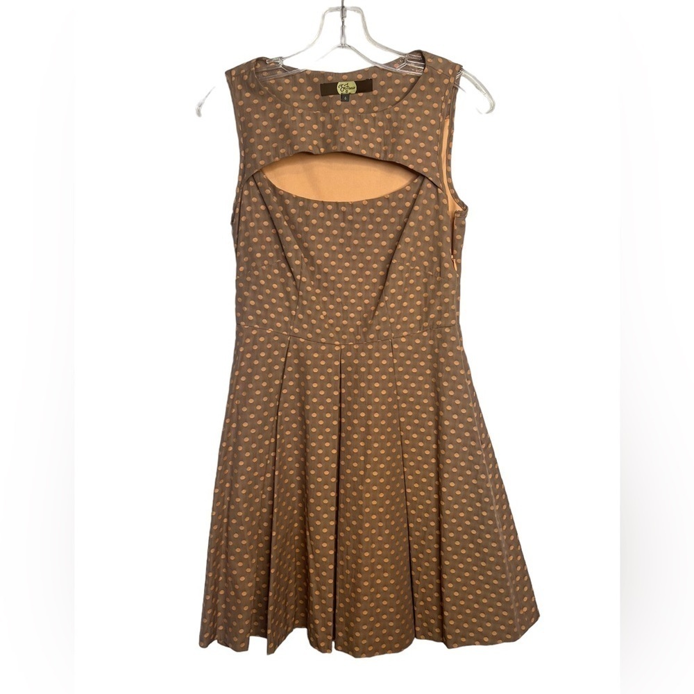 NWT Eva Franco Polka Dot Midi Dress w/ Cut Out
